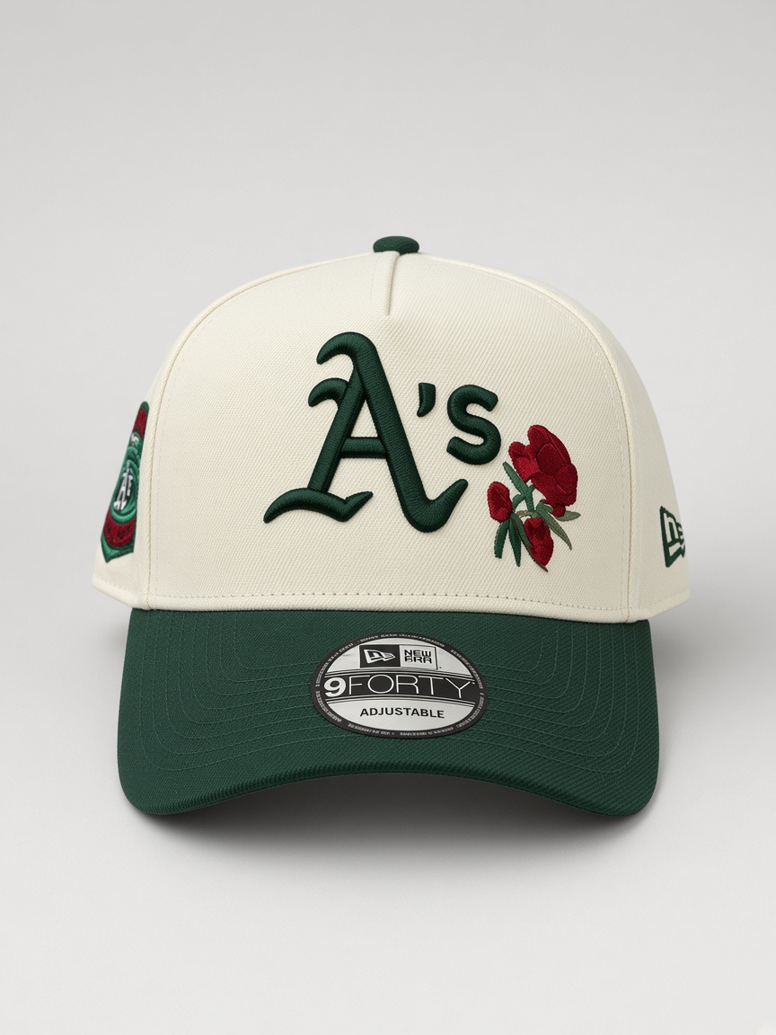 Oakland Athletics — Cream / Green Rose